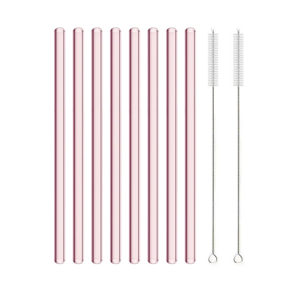 Blendiva Pink Borosilicate Glass Straws