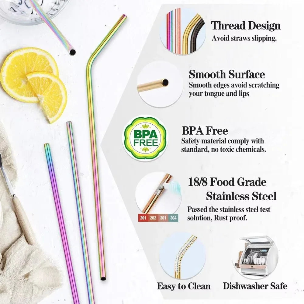 Reusable straw with pouch