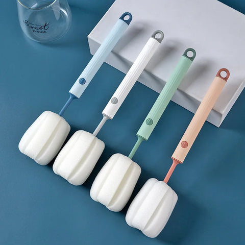 Detachable sponge bottle brush for blender cups