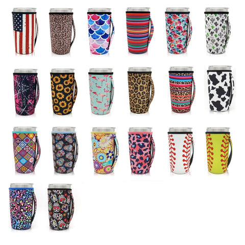 Printed neoprene sleeve for a 20oz tumbler