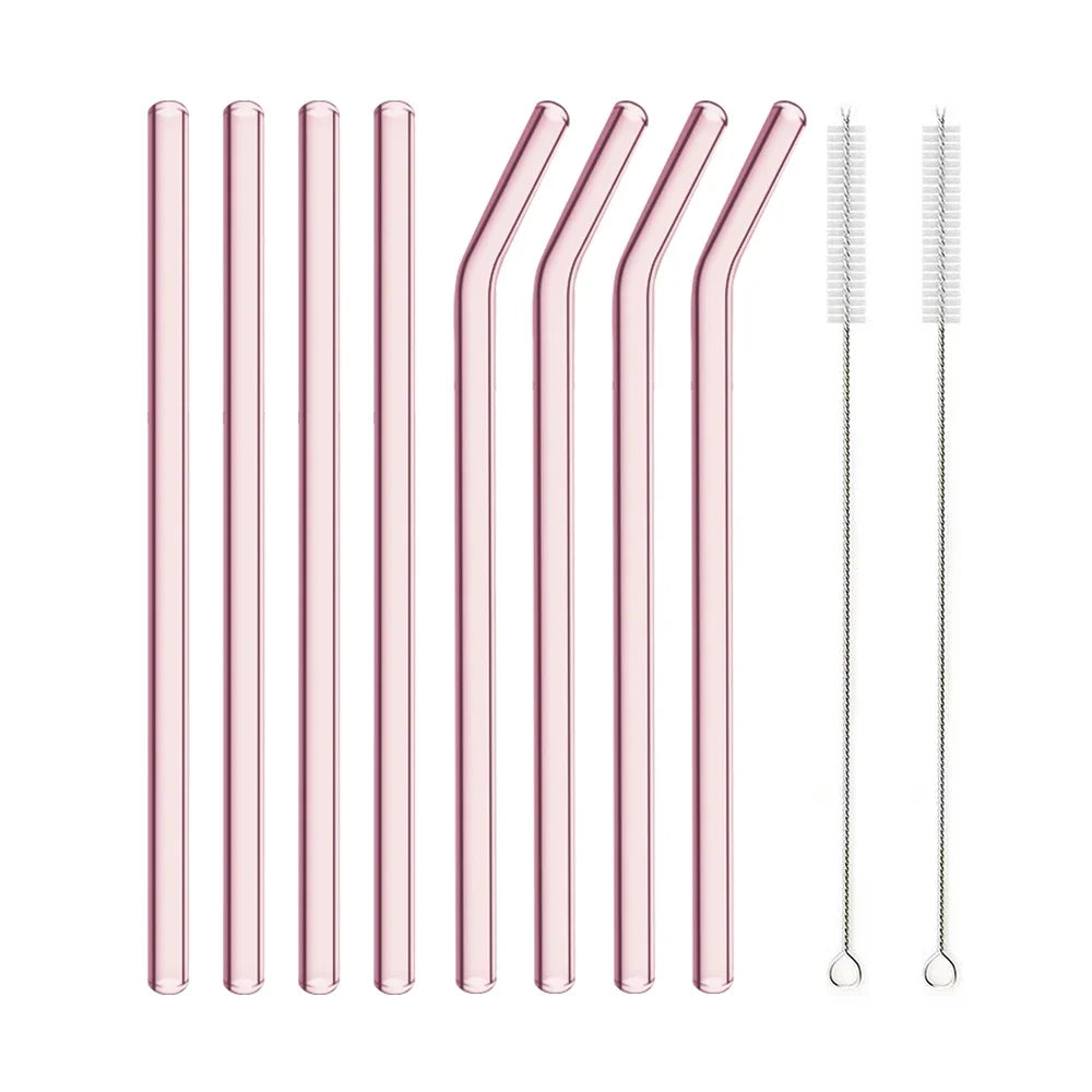 Blendiva Pink Borosilicate Glass Straws