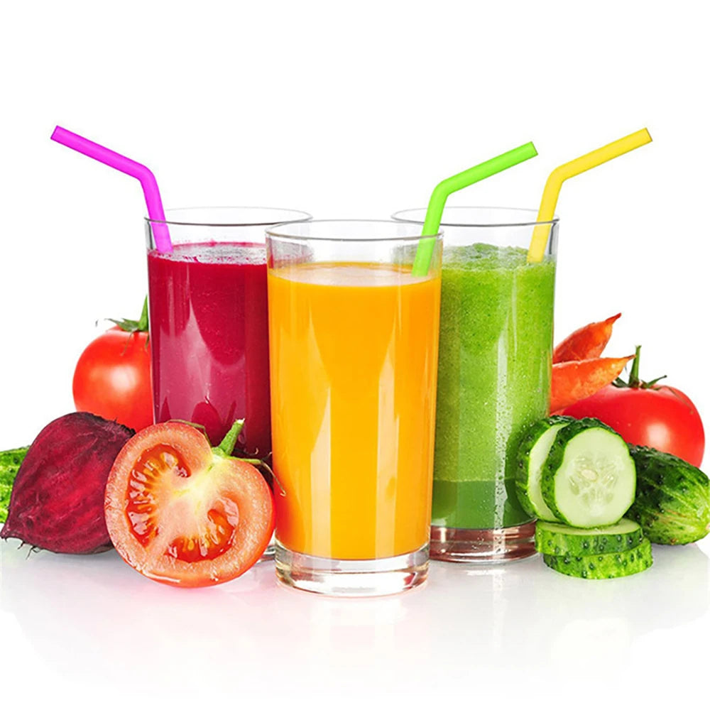 Colorful silicone drinking straws