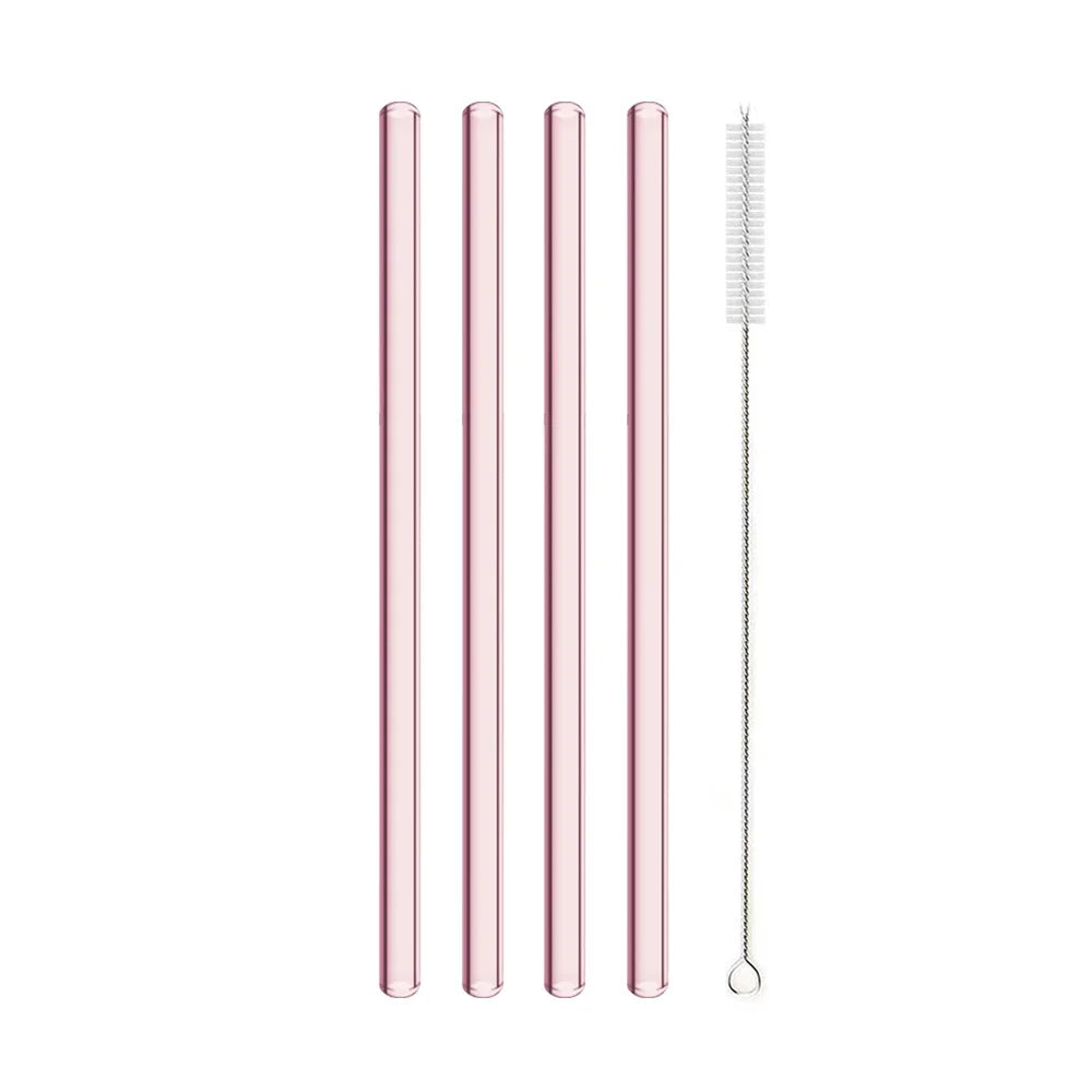 Blendiva Pink Borosilicate Glass Straws
