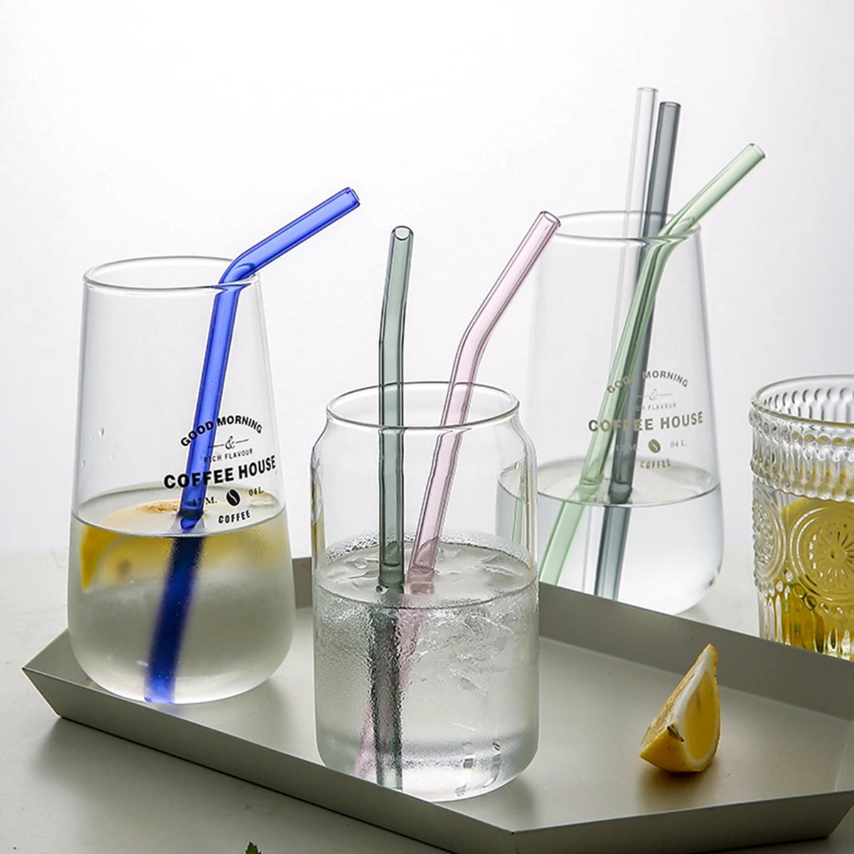 Straight reusable glass straws