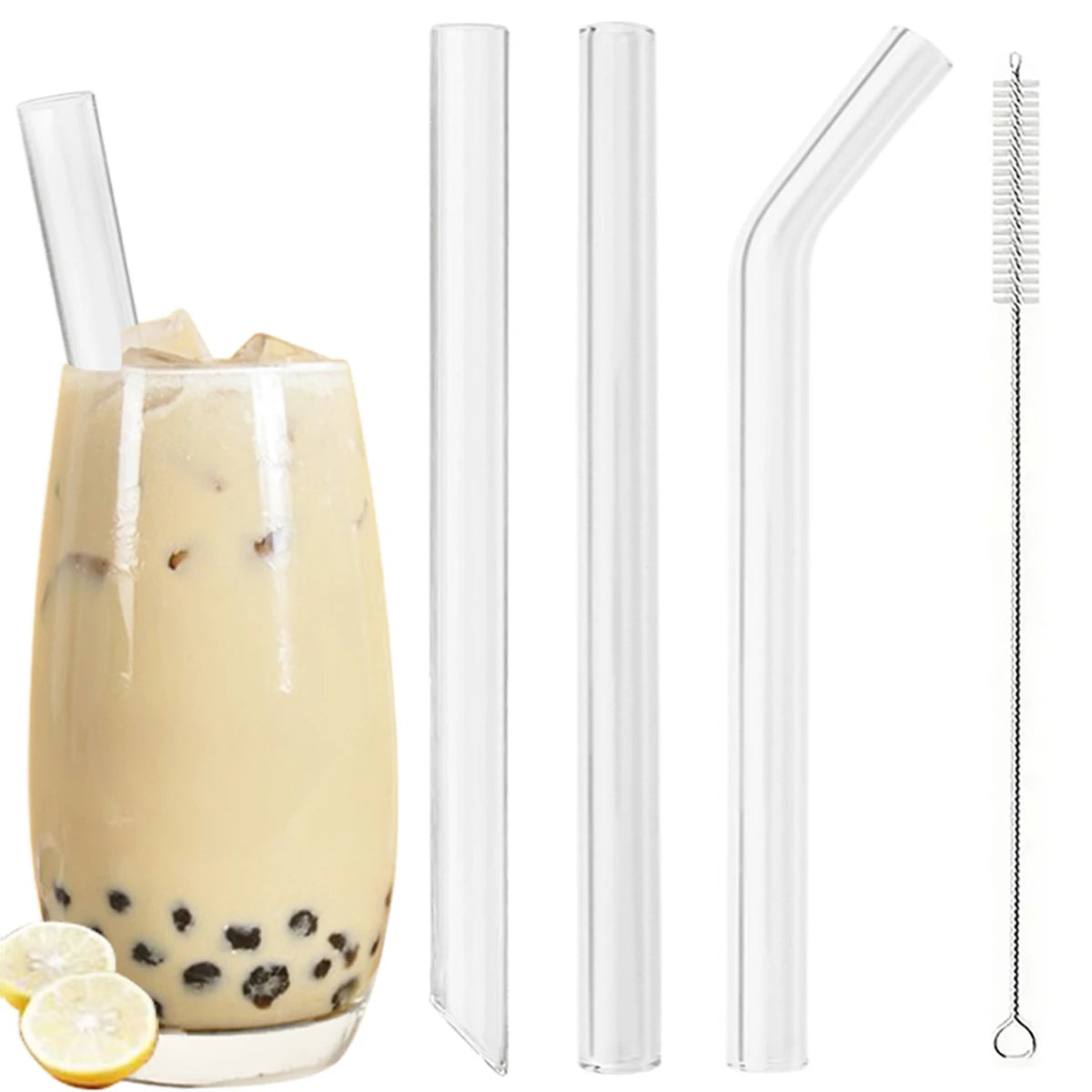 Reusable borosilicate glass straws