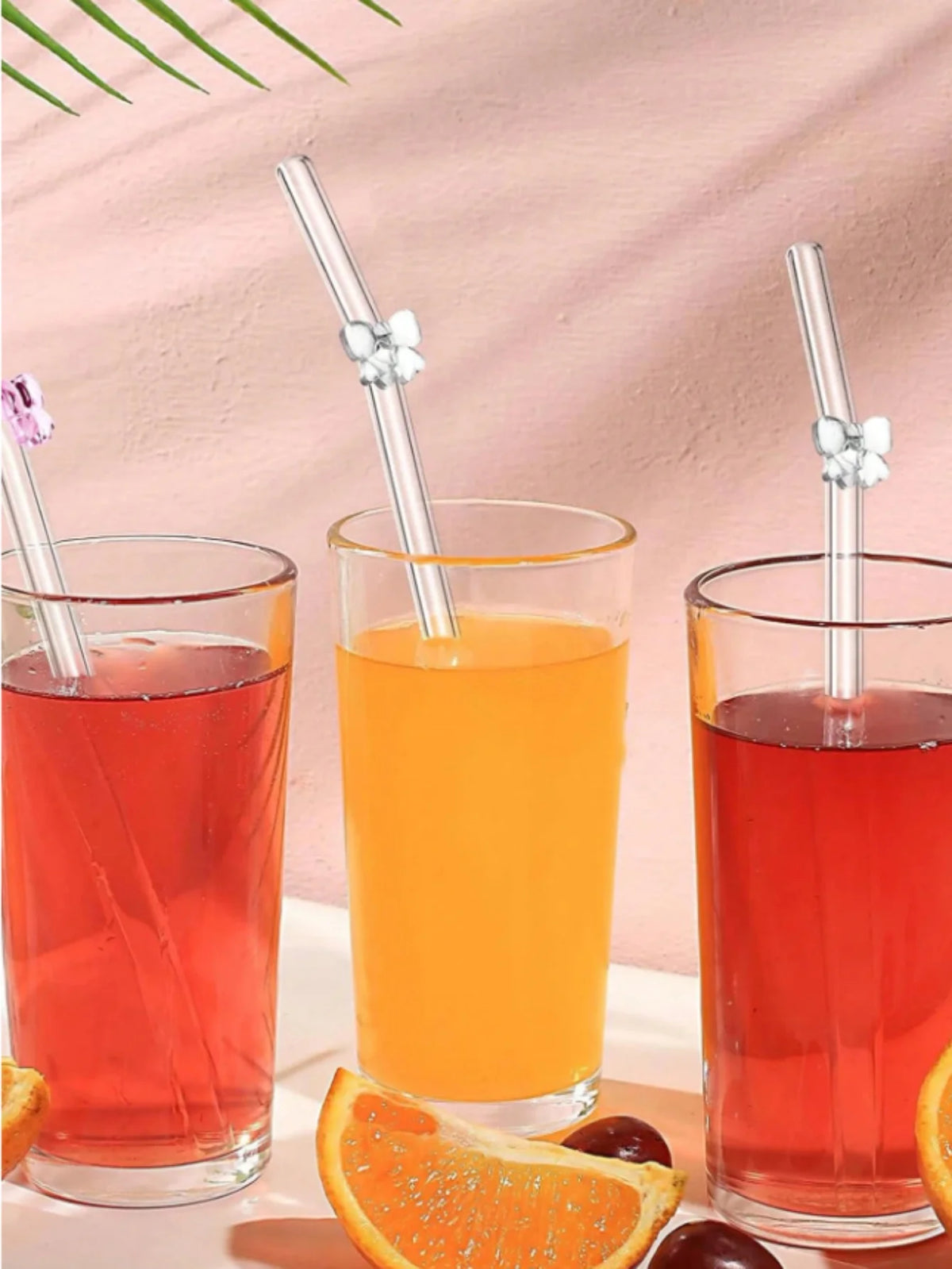 Glass straw for party drinks