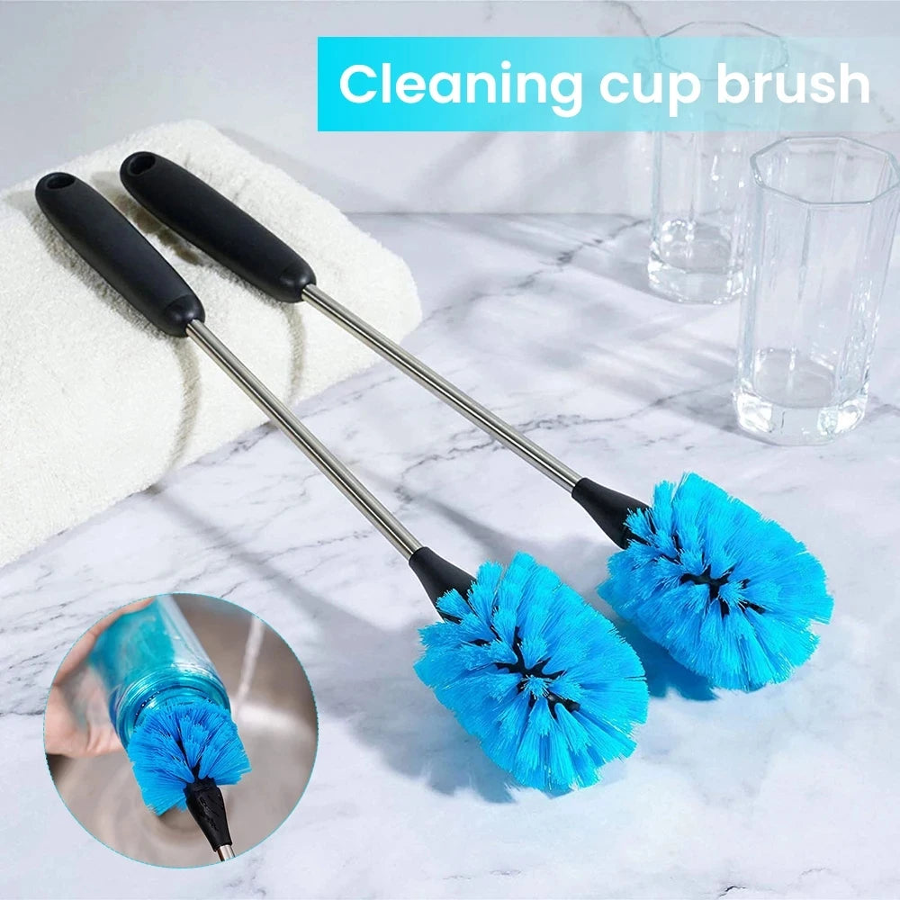 Three-in-one stainless steel bottle brush set