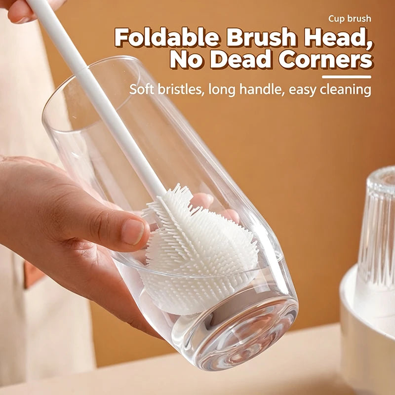 Three-piece silicone cup brush set