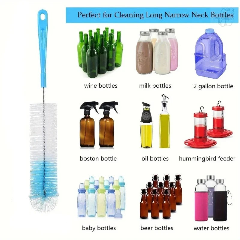 Different sizes of bottle and straw cleaning brushes