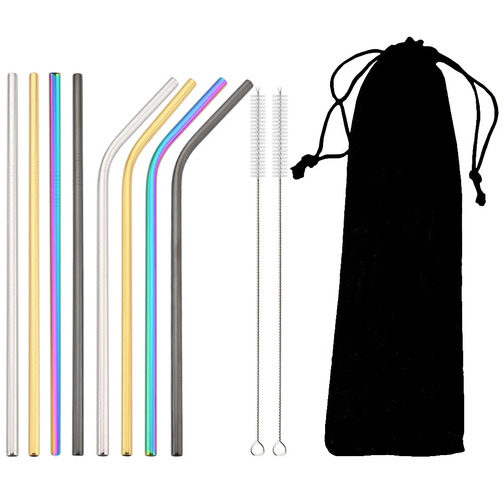 Blendiva 304 Stainless Steel Straws – 11-Piece Set