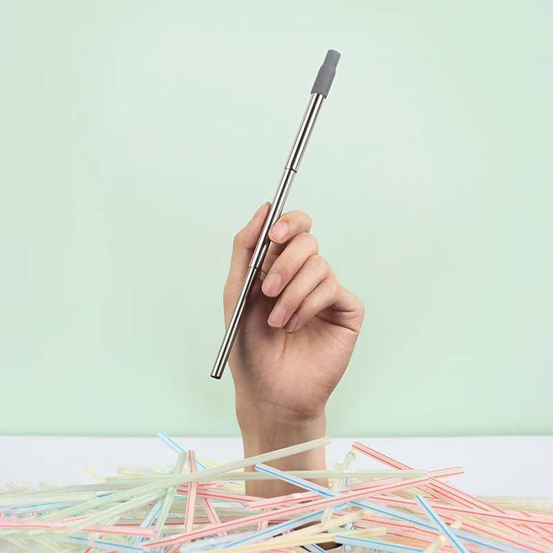 Reusable travel straw