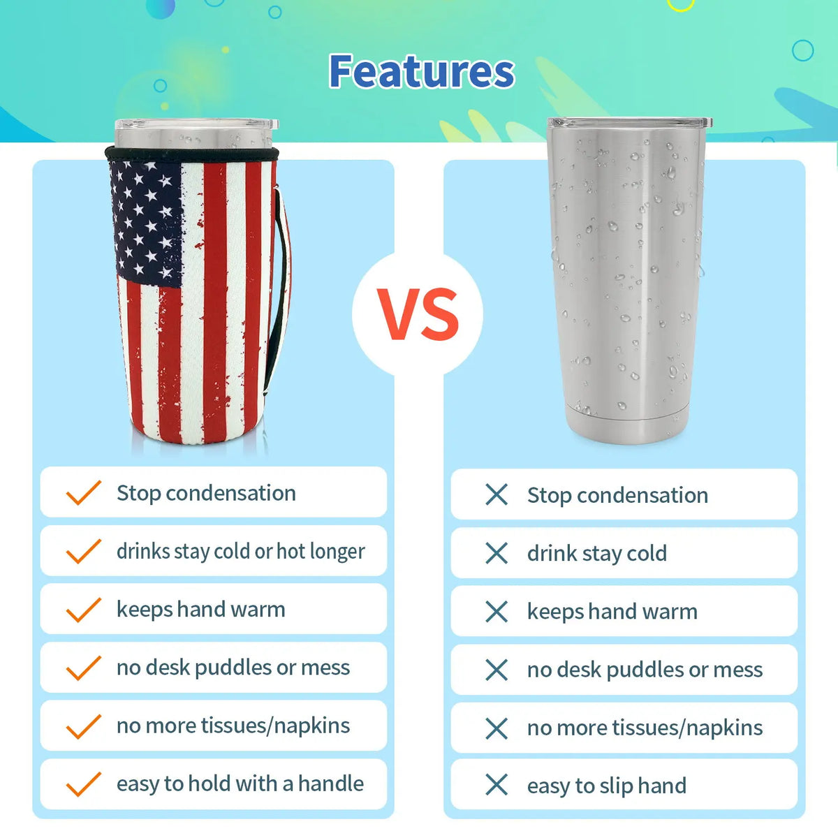 Blendiva Neoprene 20oz Printed Tumbler Sleeve