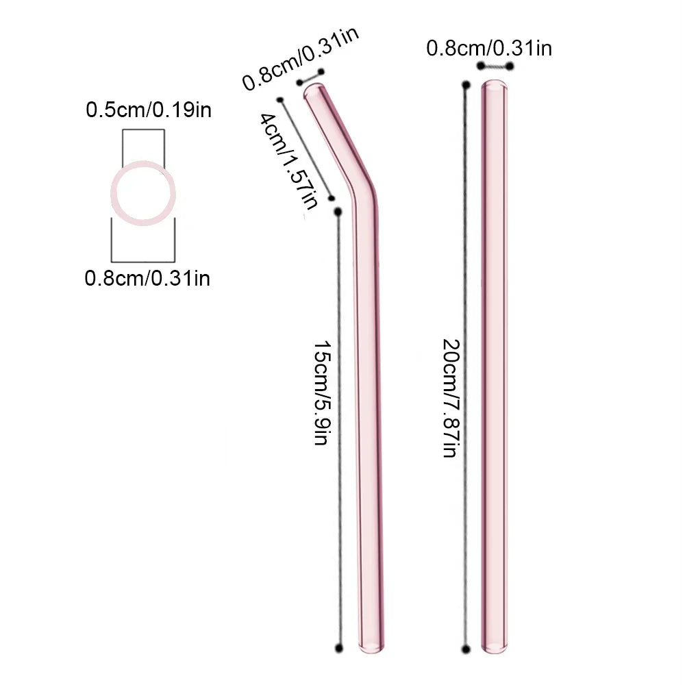 Reusable glass drinking straws