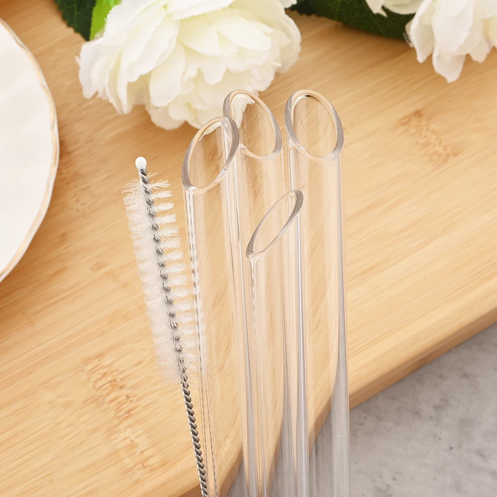 Glass straws with cleaning brush