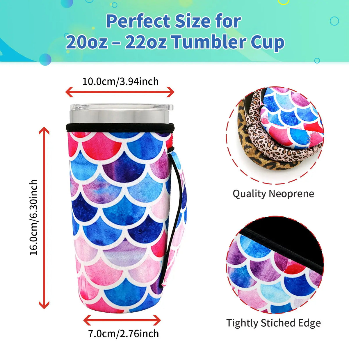 Color options for a reusable tumbler sleeve