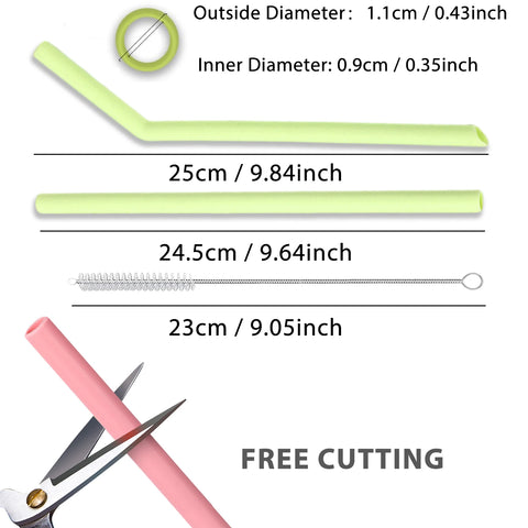 Flexible silicone straws
