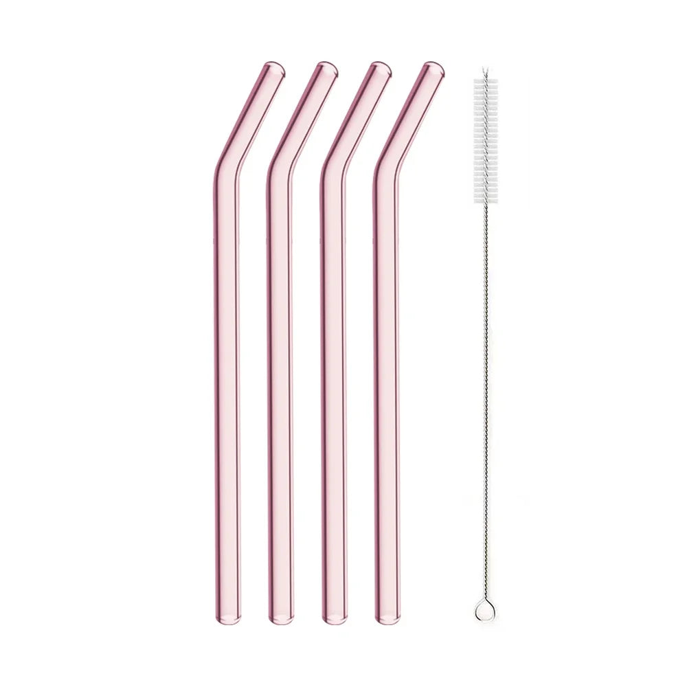 Blendiva Pink Borosilicate Glass Straws