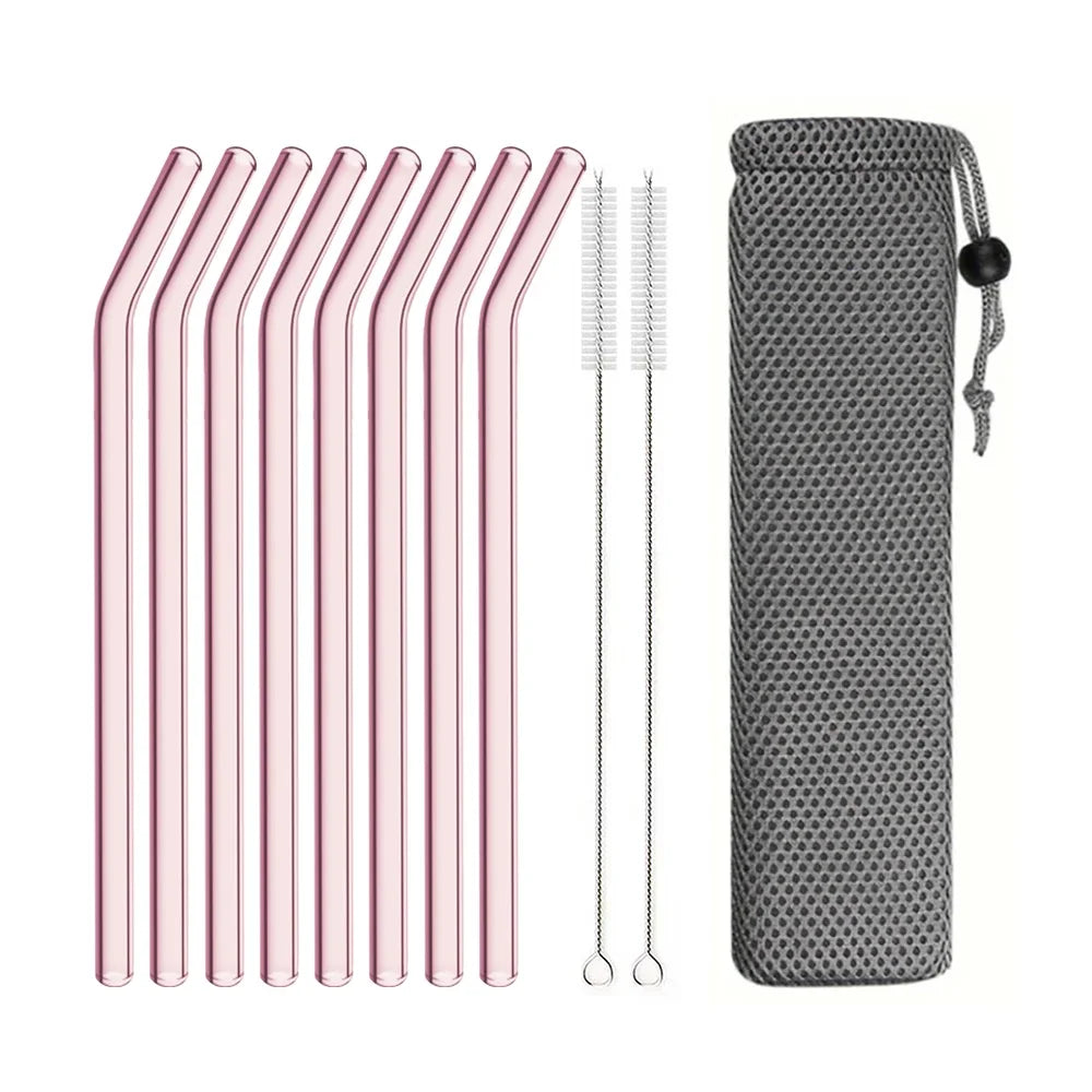 Blendiva Pink Borosilicate Glass Straws