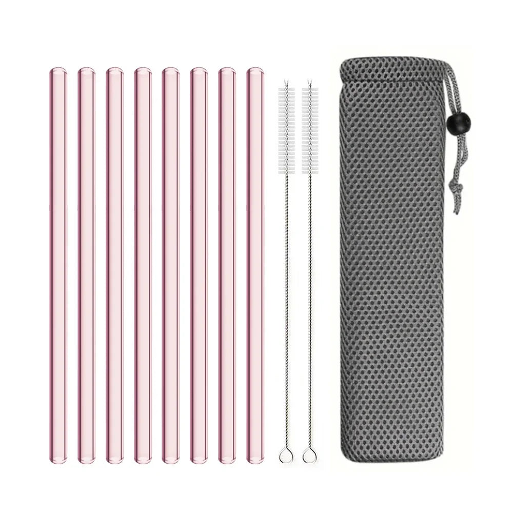 Blendiva Pink Borosilicate Glass Straws