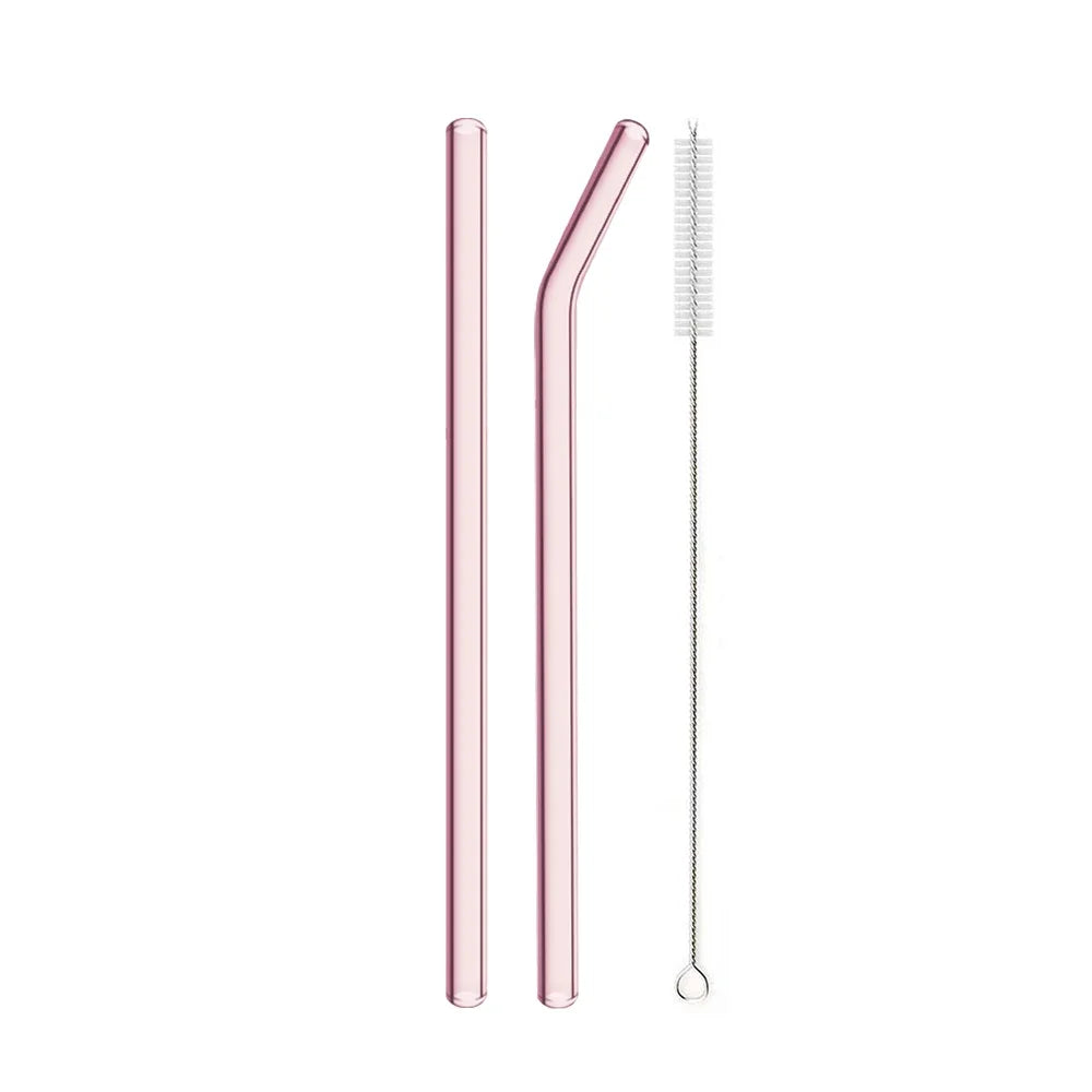 Blendiva Pink Borosilicate Glass Straws