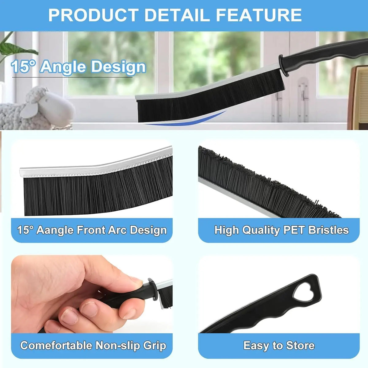 Detail brushes for bottle and blender lid grooves