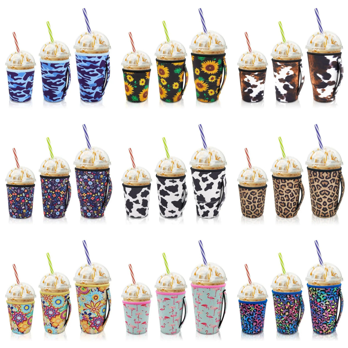 Three-piece neoprene tumbler sleeve set