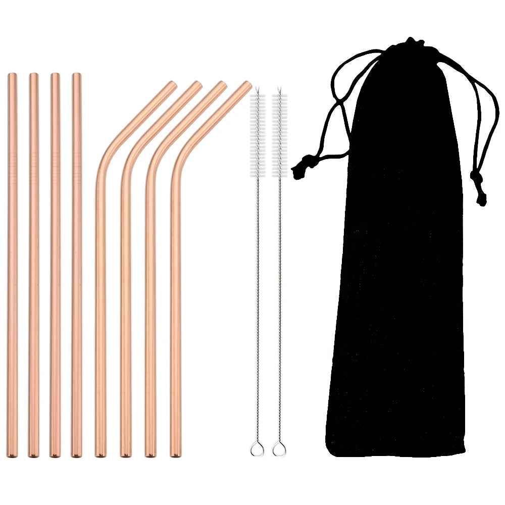 Blendiva 304 Stainless Steel Straws – 11-Piece Set
