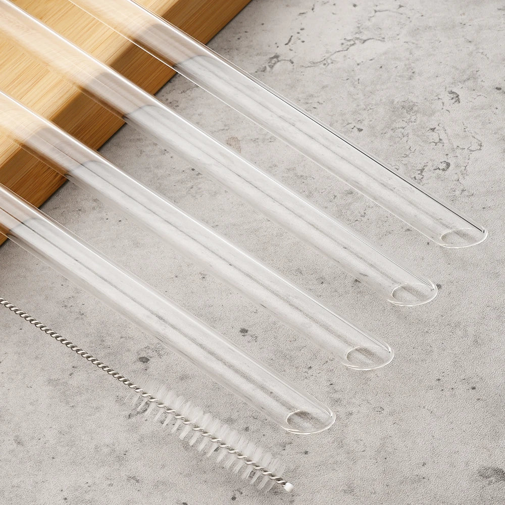 Glass straw set for bubble tea
