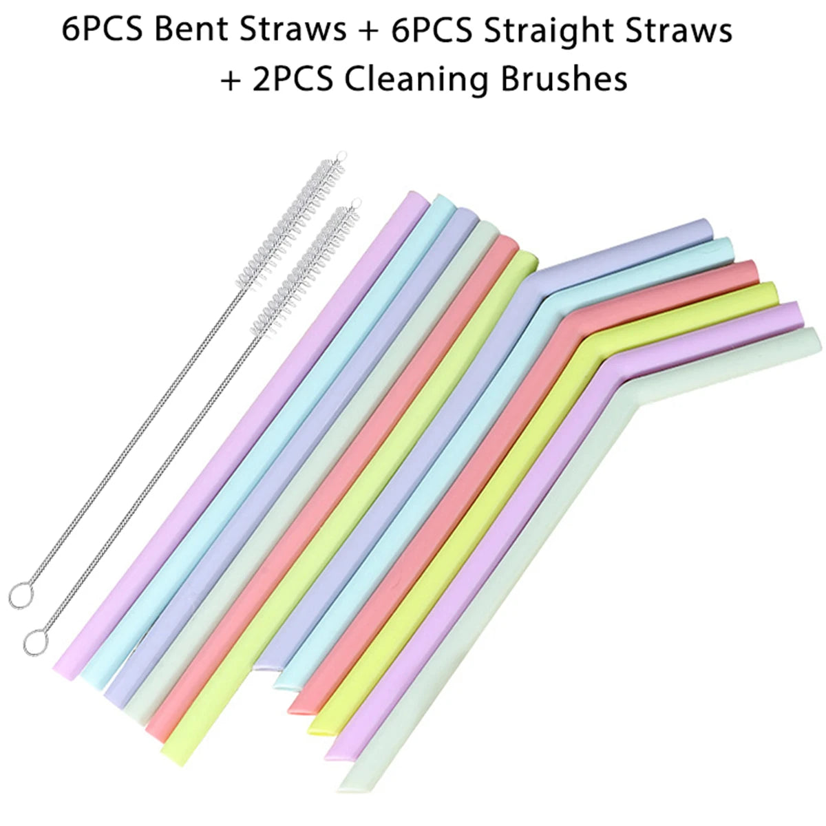 Blendiva Flexible Silicone Straws – 3, 8, or 14 Pieces