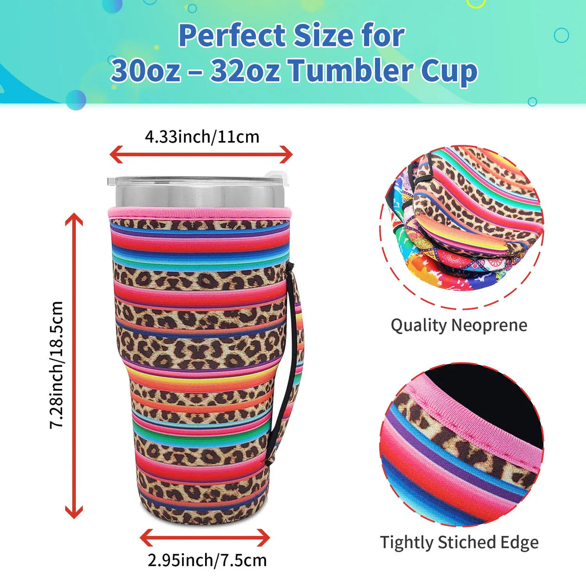 Patterned 30oz to 32oz tumbler sleeves