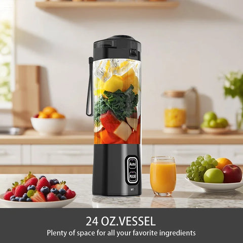 Portable rechargeable blender with carry handle