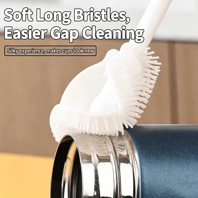 Silicone brush cleaning a blender cup