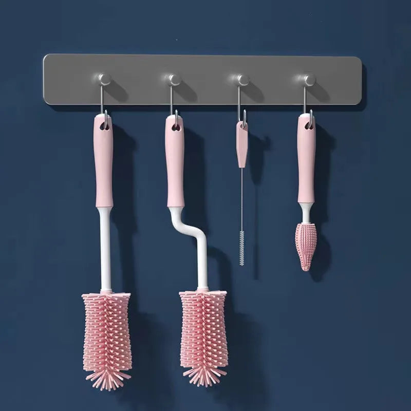 Silicone brush for cleaning a drink bottle