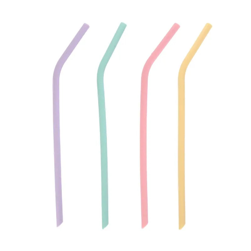 Blendiva Reusable Silicone Straws – 4-Piece Set