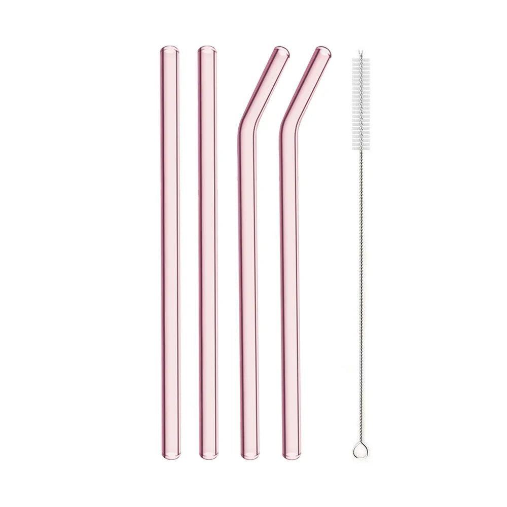 Blendiva Pink Borosilicate Glass Straws