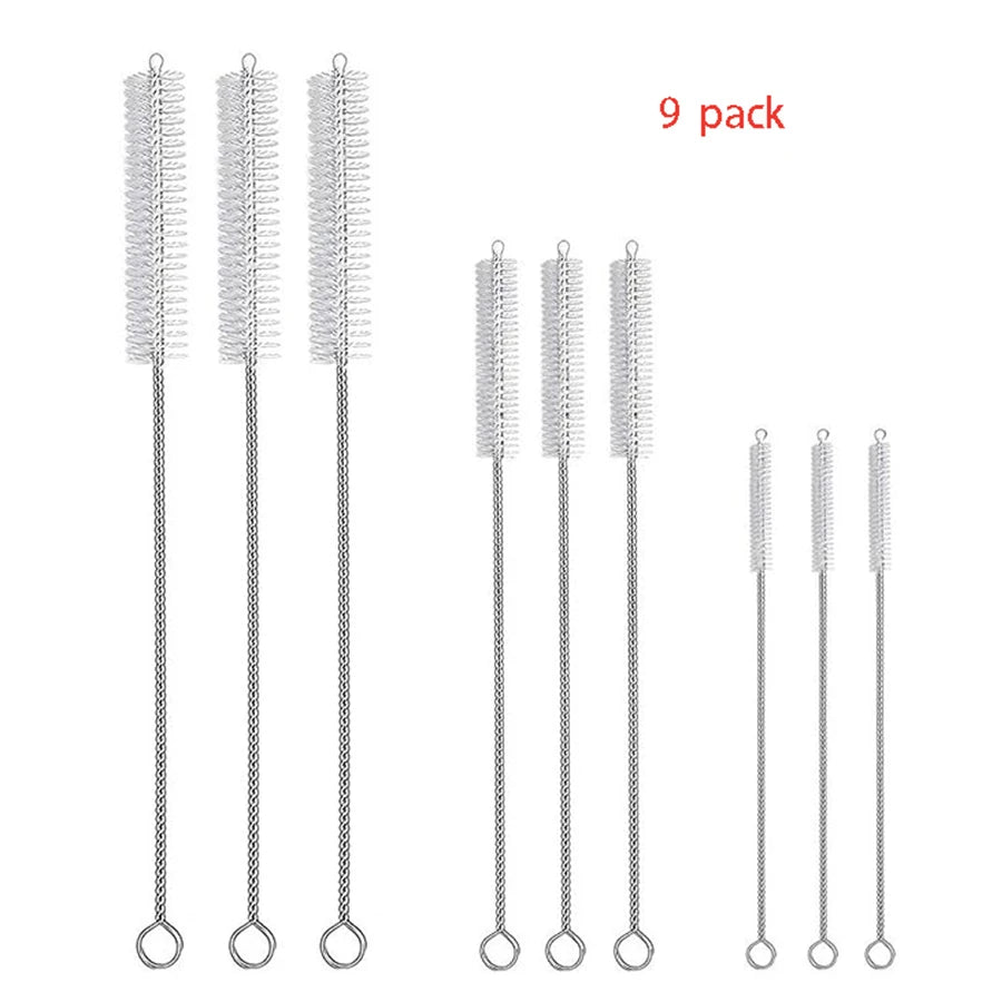 Extra-long straw and tube cleaning brushes