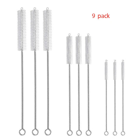 Extra-long straw and tube cleaning brushes