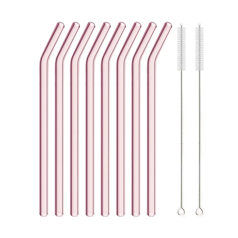 Blendiva Pink Borosilicate Glass Straws