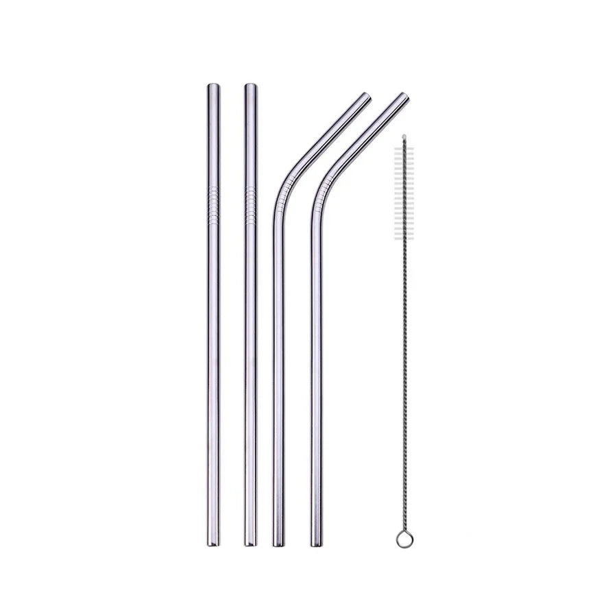 Blendiva 304 Stainless Steel Straws with Cleaning Pouch