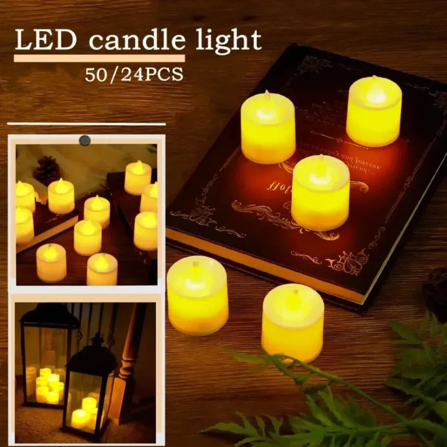 クリスマスのテーブルを彩るLEDキャンドルライト